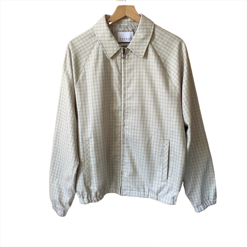 Topman Men's Lightweight Plaid Full Zip Jacket Size Medium NWT